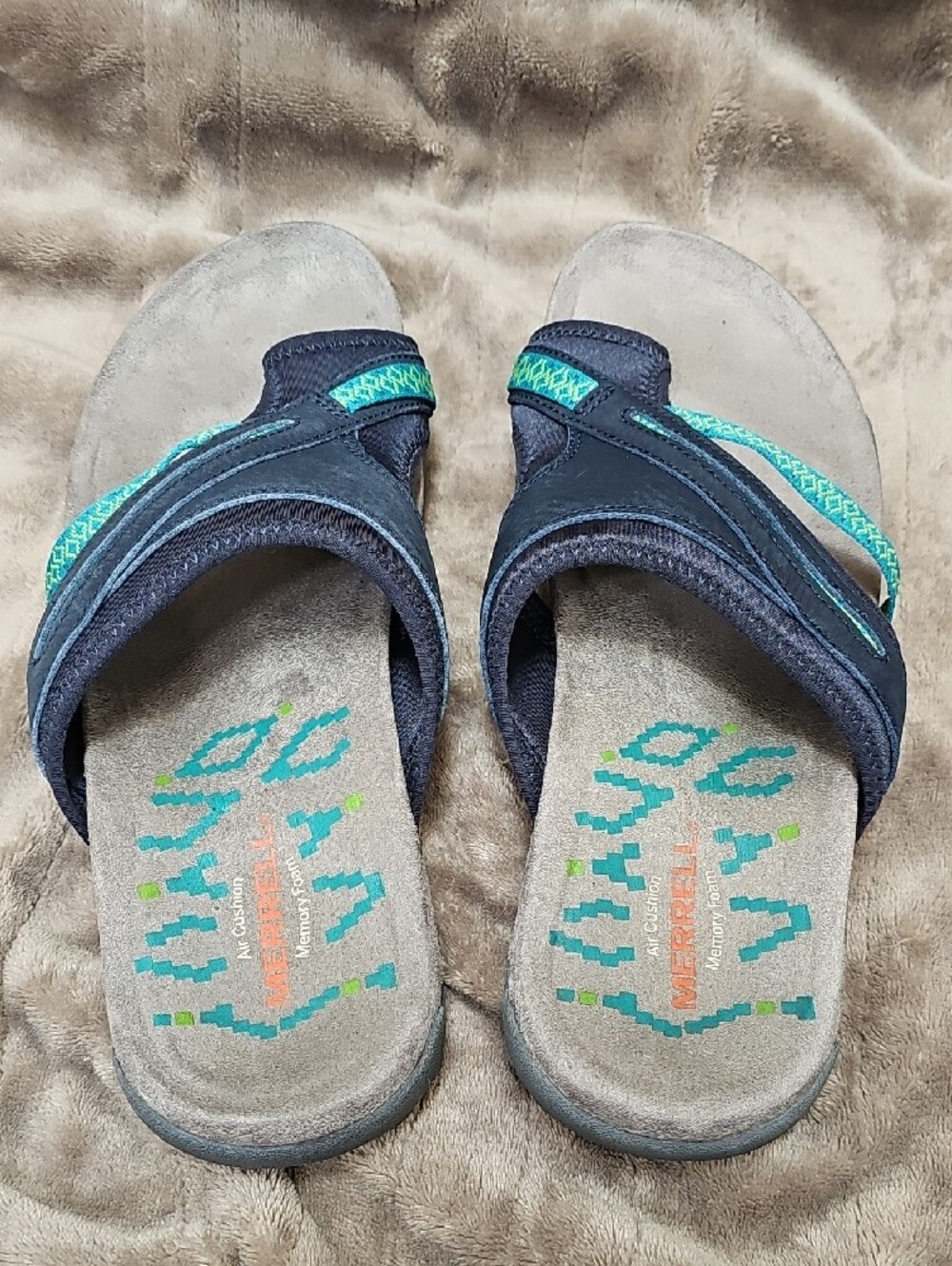 Merrell Terran Post II Navy and Teal Women's Sandal - Picture 5 of 9